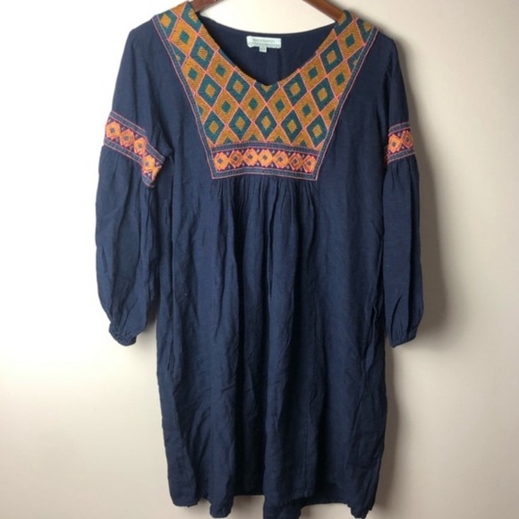 World Market Boho Embroidered Dress Size Small Medium - Picture 3 of 10